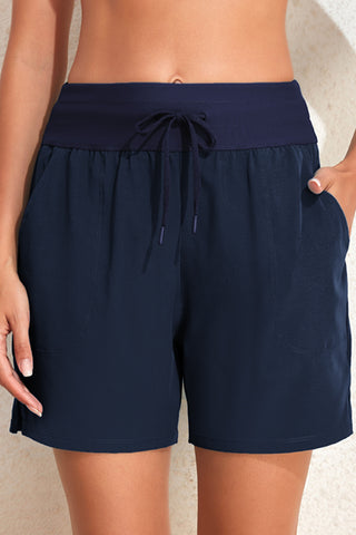 Shop Drawstring Swim Shorts with Pockets - High-Quality U.S. Made Women’s Fashion with Free Fast Shipping