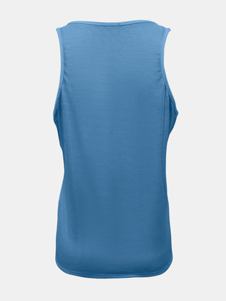 Shop Full Size Quarter Snap Scoop Neck Tank - High-Quality U.S. Made Women’s Fashion with Free Fast Shipping