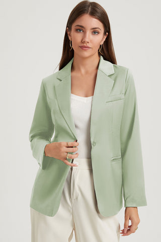 Shop Long Sleeve Lapel Collar Blazer - High-Quality U.S. Made Women’s Fashion with Free & Fast Shipping