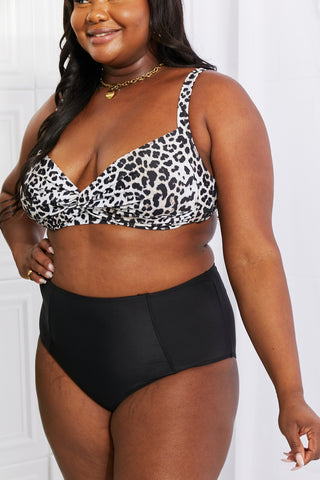 Shop Marina West Swim Take A Dip Twist High-Rise Bikini in Leopard - High-Quality U.S. Made Women’s Fashion with Free & Fast Shipping