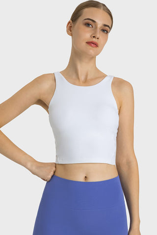 Shop Millennia Feel Like Skin Highly Stretchy Cropped Sports Tank - High-Quality U.S. Made Women’s Fashion with Free & Fast Shipping