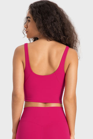 Shop Millennia Deep V-Neck Crop Sports Bra - High-Quality U.S. Made Women’s Fashion with Free & Fast Shipping