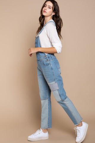 Shop POL Front Chest Zipper Slim Leg Denim Overalls - High-Quality U.S. Made Women’s Fashion with Free Fast Shipping