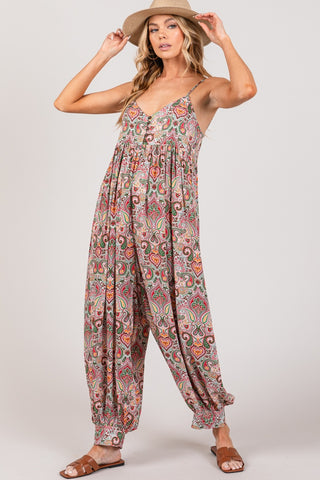 Shop Mauve SAGE + FIG Multi Paisley Print Sleeveless Jumpsuit - High-Quality U.S. Made Women’s Fashion with Free & Fast Shipping