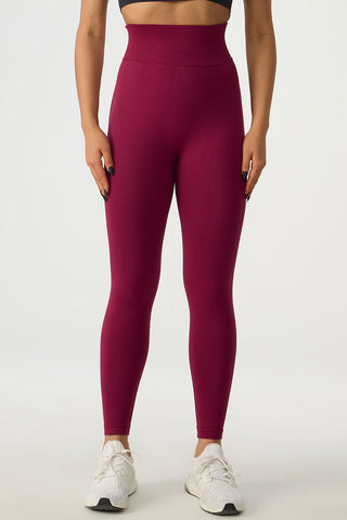 Shop Deep Purple High Waist Active Pants - High-Quality U.S. Made Women’s Fashion with Free & Fast Shipping