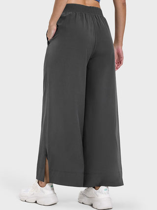 Shop Slit Wide Leg Active Pants - High-Quality U.S. Made Women’s Fashion with Free & Fast Shipping