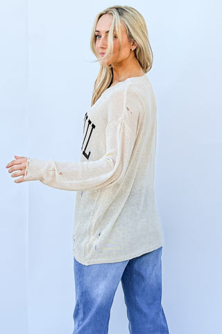 Shop And The Why GRATEFUL Long Sleeve Knit Top - High-Quality U.S. Made Women’s Fashion with Free Fast Shipping