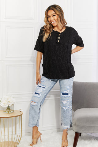 Shop BOMBOM At The Fair Animal Textured Top in Black - High-Quality U.S. Made Women’s Fashion with Free & Fast Shipping