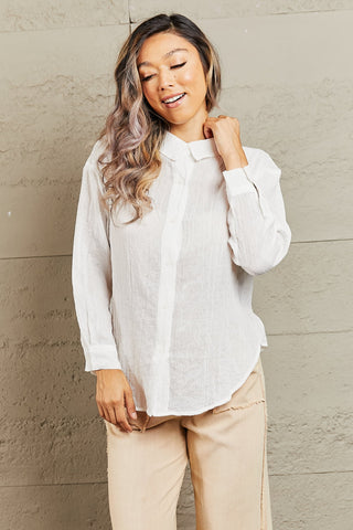 Shop Petal Dew Take Me Out Lightweight Button Down Top - High-Quality U.S. Made Women’s Fashion with Free & Fast Shipping