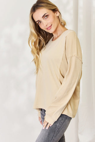 Shop HEYSON Full Size Mineral Wash Thermal Top - High-Quality U.S. Made Women’s Fashion with Free & Fast Shipping