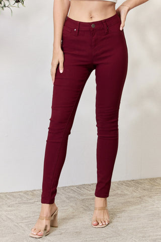 Shop DARK WINE YMI Jeanswear Hyperstretch Mid-Rise Skinny Jeans - High-Quality U.S. Made Women’s Fashion with Free & Fast Shipping