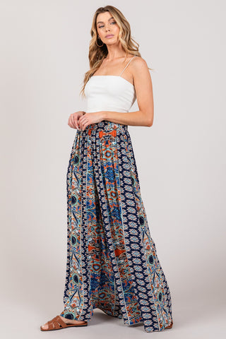 Shop SAGE + FIG Bohemian Multi Geo Print Wide Leg Pants - High-Quality U.S. Made Women’s Fashion with Free & Fast Shipping