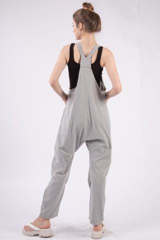 Shop VERY J Plunge Sleeveless Jumpsuit with Pockets - High-Quality U.S. Made Women’s Fashion with Free & Fast Shipping