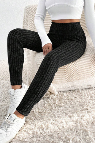 Shop Ribbed High Waist Leggings - High-Quality U.S. Made Women’s Fashion with Free & Fast Shipping