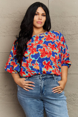 Shop Multicolor Hailey & Co New Season Plus Size Floral Blouse - High-Quality U.S. Made Women’s Fashion with Free & Fast Shipping