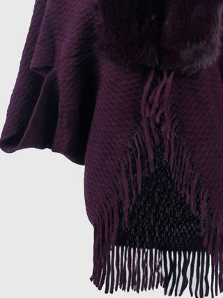 Shop Open Front Fringe Hem Poncho - High-Quality U.S. Made Women’s Fashion with Free Fast Shipping