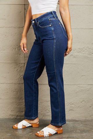 Shop Judy Blue Kailee Full Size Tummy Control High Waisted Straight Jeans - High-Quality U.S. Made Women’s Fashion with Free & Fast Shipping