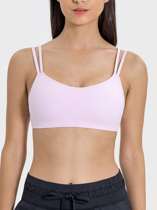 Shop Blush Pink Millennia Scoop Neck Double Strap Active Cami - High-Quality U.S. Made Women’s Fashion with Free & Fast Shipping