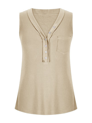 Shop V-Neck Wide Strap Tank - High-Quality U.S. Made Women’s Fashion with Free & Fast Shipping