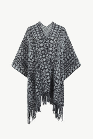 Shop Open Front Fringe Hem Poncho - High-Quality U.S. Made Women’s Fashion with Free Fast Shipping