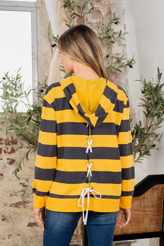 Shop Full Size Drawstring Striped Long Sleeve Hoodie - High-Quality U.S. Made Women’s Fashion with Free & Fast Shipping