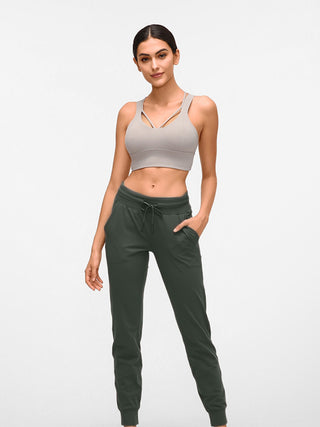 Shop Double Take Tied Joggers with Pockets - High-Quality U.S. Made Women’s Fashion with Free & Fast Shipping