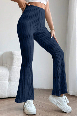 Shop Basic Bae Full Size Ribbed High Waist Flare Pants - High-Quality U.S. Made Women’s Fashion with Free & Fast Shipping