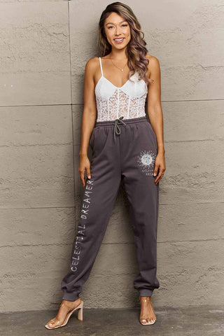 Shop Simply Love Full Size CELESTIAL DREAMER Graphic Sweatpants - High-Quality U.S. Made Women’s Fashion with Free Fast Shipping