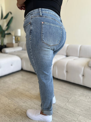 Shop Judy Blue Full Size High Waist Cuff Hem Jeans - High-Quality U.S. Made Women’s Fashion with Free & Fast Shipping