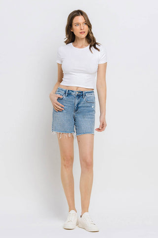 Shop Vervet by Flying Monkey High Rise Denim Shorts - High-Quality U.S. Made Women’s Fashion with Free & Fast Shipping