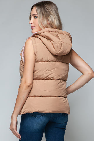 Shop Snobbish Snap and Zip Closure Hooded Vest - High-Quality U.S. Made Women’s Fashion with Free & Fast Shipping