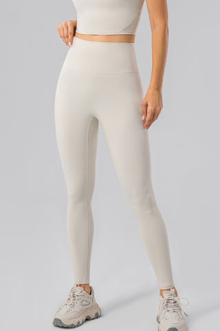 Shop Ivory High Waist Wide Waistband Active Leggings - High-Quality U.S. Made Women’s Fashion with Free & Fast Shipping