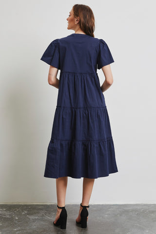 Shop HEYSON Full Size Cotton Poplin Ruffled Tiered Midi Dress - High-Quality U.S. Made Women’s Fashion with Free & Fast Shipping