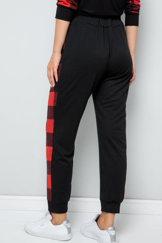 Shop Celeste Design Full Size Plaid Side Print Sweatpants - High-Quality U.S. Made Women’s Fashion with Free & Fast Shipping