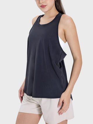 Shop Millennia Round Neck Wide Strap Active Tank - High-Quality U.S. Made Women’s Fashion with Free & Fast Shipping