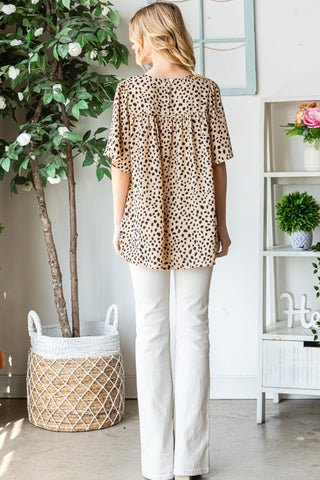 Shop Heimish Full Size Animal Print Flutter Sleeve Blouse - High-Quality U.S. Made Women’s Fashion with Free & Fast Shipping