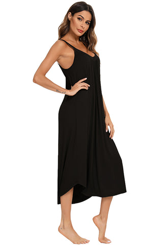 Shop V-Neck Midi Lounge Dress - High-Quality U.S. Made Women’s Fashion with Free Fast Shipping