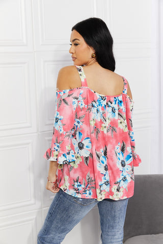 Shop Sew In Love Full Size Fresh Take Floral Cold-Shoulder Top - High-Quality U.S. Made Women’s Fashion with Free & Fast Shipping