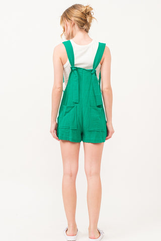 Shop And The Why Button Up Tie Back Sleeveless Romper - High-Quality U.S. Made Women’s Fashion with Free & Fast Shipping