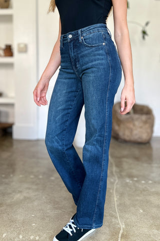 Shop Judy Blue Full Size Tummy Control Straight Jeans - High-Quality U.S. Made Women’s Fashion with Free & Fast Shipping