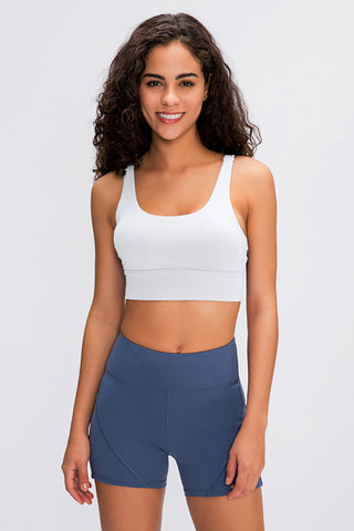 Shop White Millennia Double X Sports Bra - Basic Colors - High-Quality U.S. Made Women’s Fashion with Free & Fast Shipping