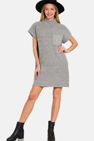 Shop Zenana Short Sleeve Sweater Mini Dress - High-Quality U.S. Made Women’s Fashion with Free & Fast Shipping