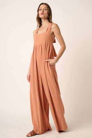 Shop Ginger Mittoshop Sleeveless Wide Leg Jumpsuit - High-Quality U.S. Made Women’s Fashion with Free & Fast Shipping