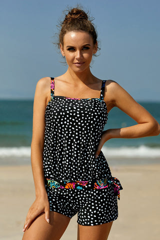 Shop Printed Tied Tankini Set - High-Quality U.S. Made Women’s Fashion with Free & Fast Shipping