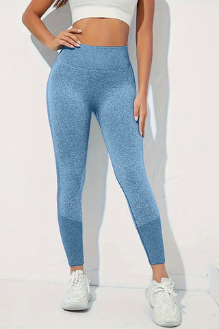 Shop Dusty Blue High Waist Active Pants - High-Quality U.S. Made Women’s Fashion with Free & Fast Shipping