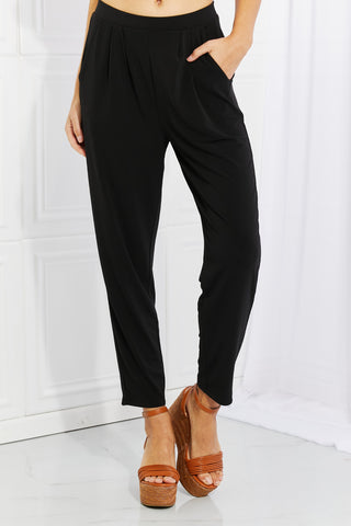 Shop Zenana Pleated High Waist Pants with Side Pockets - High-Quality U.S. Made Women’s Fashion with Free & Fast Shipping