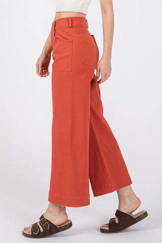 Shop SAGE + FIG Wide Leg Cropped Pants - High-Quality U.S. Made Women’s Fashion with Free & Fast Shipping