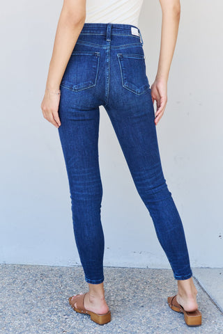 Shop Judy Blue Marie Full Size Mid Rise Crinkle Ankle Detail Skinny Jeans - High-Quality U.S. Made Women’s Fashion with Free & Fast Shipping