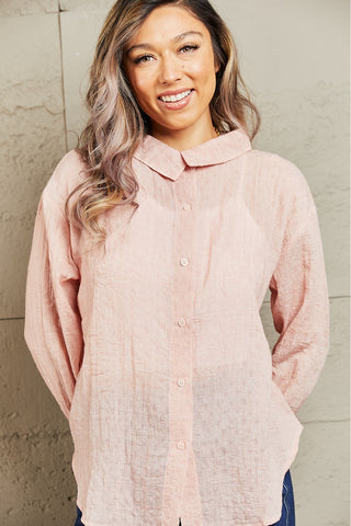 Shop Petal Dew Take Me Out Lightweight Button Down Top - High-Quality U.S. Made Women’s Fashion with Free & Fast Shipping