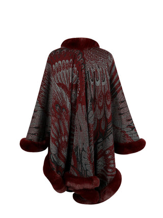 Shop Printed Open Front Poncho - High-Quality U.S. Made Women’s Fashion with Free & Fast Shipping